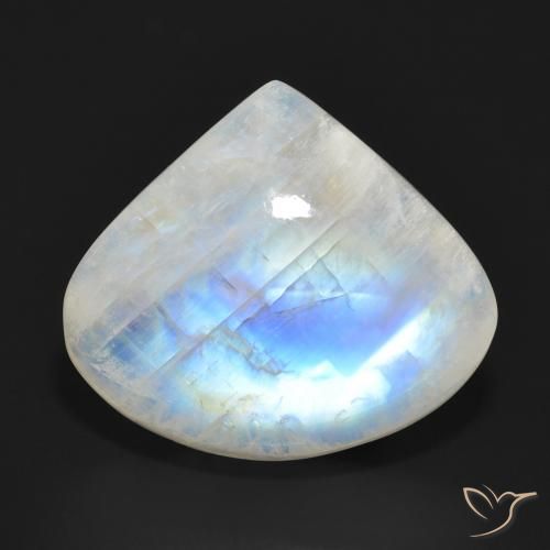 15.97ct Natural Bluish White Rainbow Moonstone, Pear Shape, Translucent