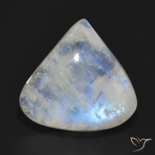 12.67ct Natural Bluish White Rainbow Moonstone, Pear Shape, Translucent
