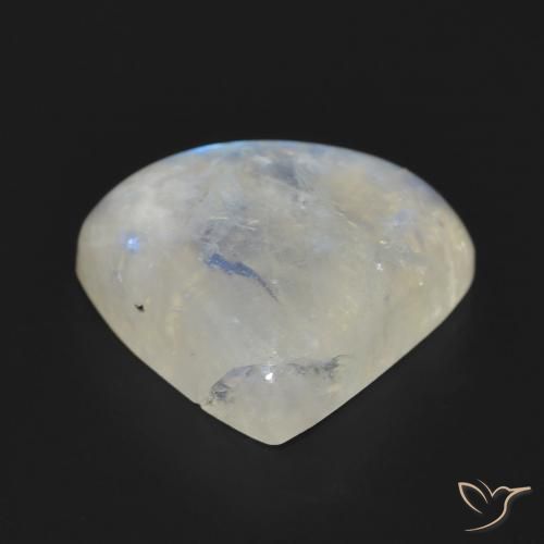 Rainbow Moonstone Gemstone in 17 x 17 mm (calibrated) Size for Sale, Rainbow Moonstone Stone in Bluish White Color