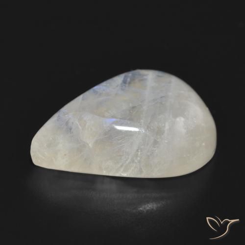 Rainbow Moonstone Gemstone in 19.4 x 14.2 mm Size for Sale, Rainbow Moonstone Stone in Bluish White Color