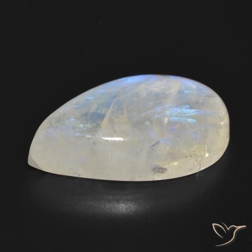 Rainbow Moonstone Gemstone in 27.5 x 17.5 mm Size for Sale, Rainbow Moonstone Stone in Bluish White Color
