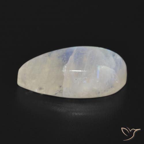 Rainbow Moonstone Gemstone in 21.1 x 10.7 mm Size for Sale, Rainbow Moonstone Stone in Bluish White Color