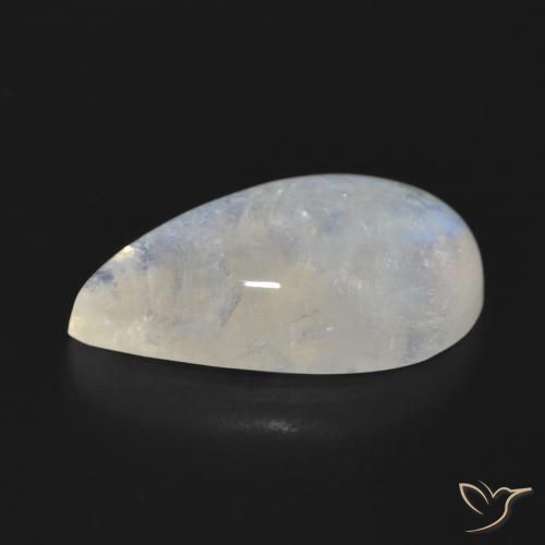 Rainbow Moonstone Gemstone in 23.2 x 13.3 mm Size for Sale, Rainbow Moonstone Stone in Bluish White Color