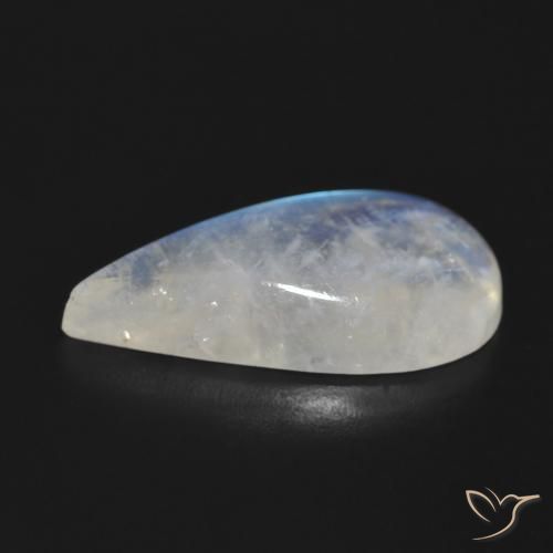 Rainbow Moonstone Gemstone in 23.8 x 12.8 mm Size for Sale, Rainbow Moonstone Stone in Bluish White Color