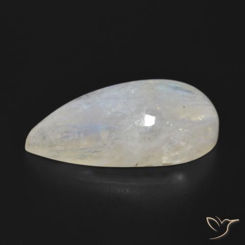 Rainbow Moonstone Gemstone in 28.1 x 14.4 mm Size for Sale, Rainbow Moonstone Stone in Bluish White Color