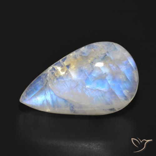 17.93ct Natural Bluish White Rainbow Moonstone, Pear Shape, Translucent