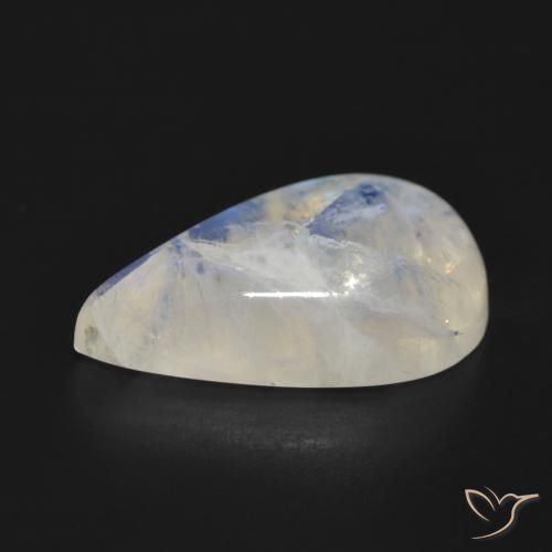 Rainbow Moonstone Gemstone in 23.8 x 14.1 mm Size for Sale, Rainbow Moonstone Stone in Bluish White Color