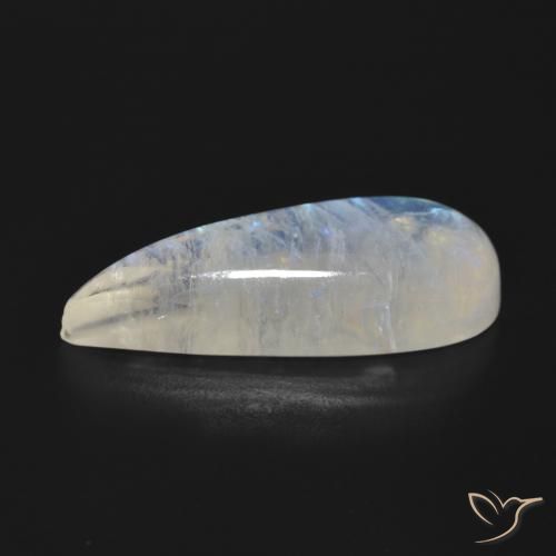 Rainbow Moonstone Gemstone in 29.4 x 11.7 mm Size for Sale, Rainbow Moonstone Stone in Bluish White Color
