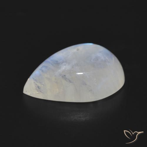 Rainbow Moonstone Gemstone in 18 x 13 mm (calibrated) Size for Sale, Rainbow Moonstone Stone in Bluish White Color