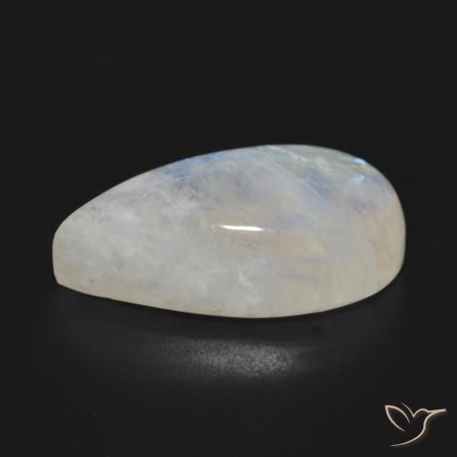 Rainbow Moonstone Gemstone in 24.7 x 14.3 mm Size for Sale, Rainbow Moonstone Stone in Bluish White Color