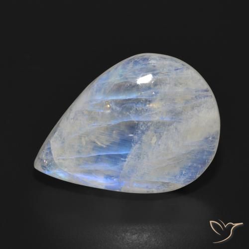 18.06ct Natural Bluish White Rainbow Moonstone, Pear Shape, Translucent