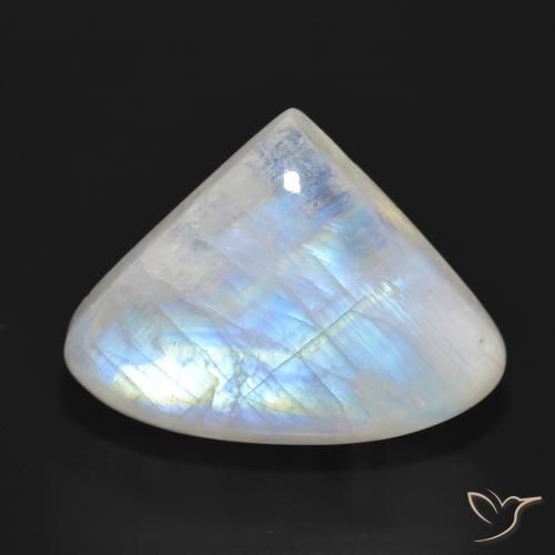 30.77ct Natural Bluish White Rainbow Moonstone, Pear Shape, Translucent