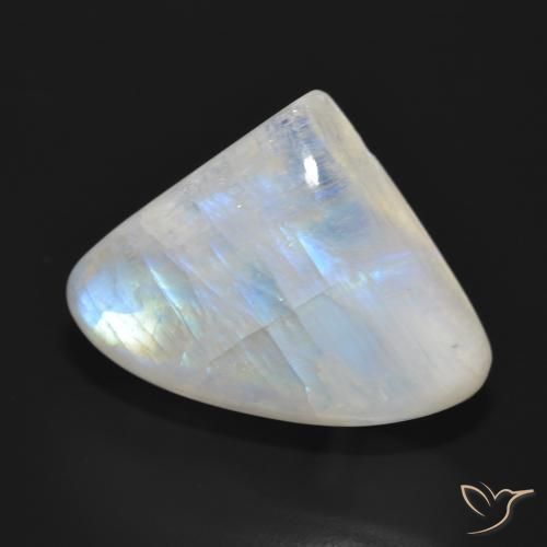 30.77 ct White Rainbow Moonstone Stone, Natural Rainbow Moonstone in Pear Cabochon Shape for Sale