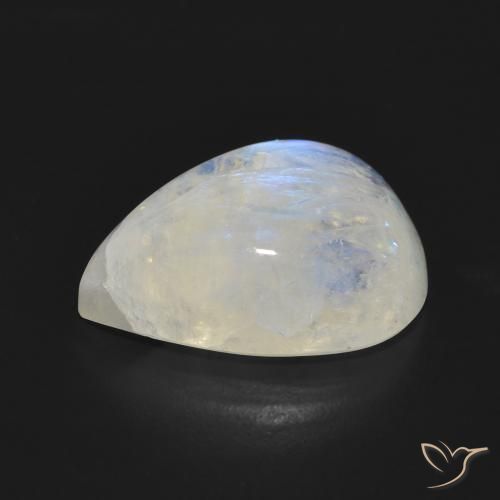 Rainbow Moonstone Gemstone in 18.3 x 14.2 mm Size for Sale, Rainbow Moonstone Stone in Bluish White Color