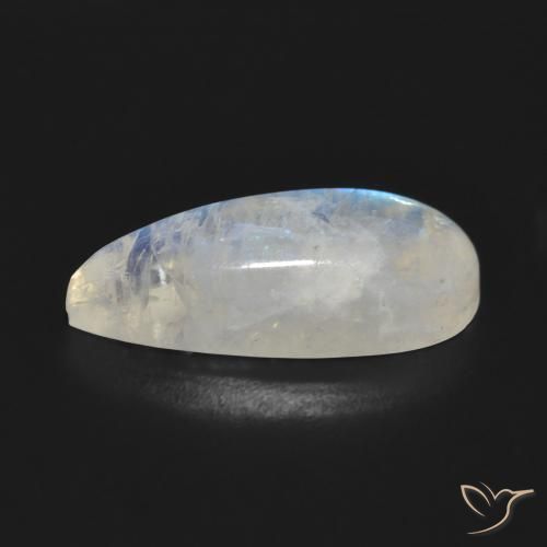 Rainbow Moonstone Gemstone in 20 x 8.7 mm Size for Sale, Rainbow Moonstone Stone in Bluish White Color