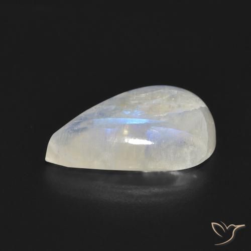 Rainbow Moonstone Gemstone in 17.5 x 11.3 mm Size for Sale, Rainbow Moonstone Stone in Bluish White Color