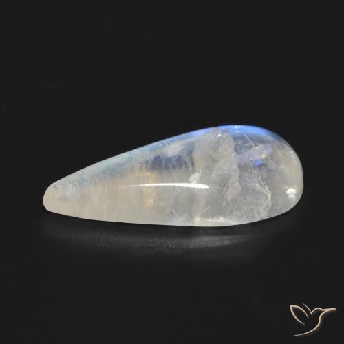 Rainbow Moonstone Gemstone in 19.8 x 9.6 mm Size for Sale, Rainbow Moonstone Stone in Bluish White Color