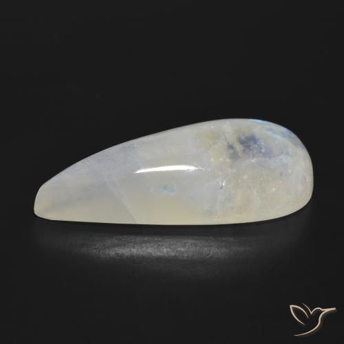 Rainbow Moonstone Gemstone in 31.8 x 14.3 mm Size for Sale, Rainbow Moonstone Stone in Bluish White Color