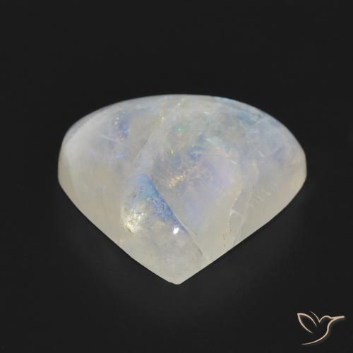 Rainbow Moonstone Gemstone in 16.7 x 16.1 mm Size for Sale, Rainbow Moonstone Stone in Bluish White Color