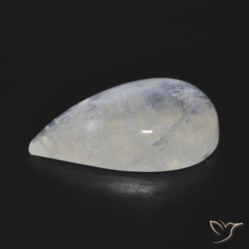 Rainbow Moonstone Gemstone in 26 x 16.1 mm Size for Sale, Rainbow Moonstone Stone in Bluish White Color