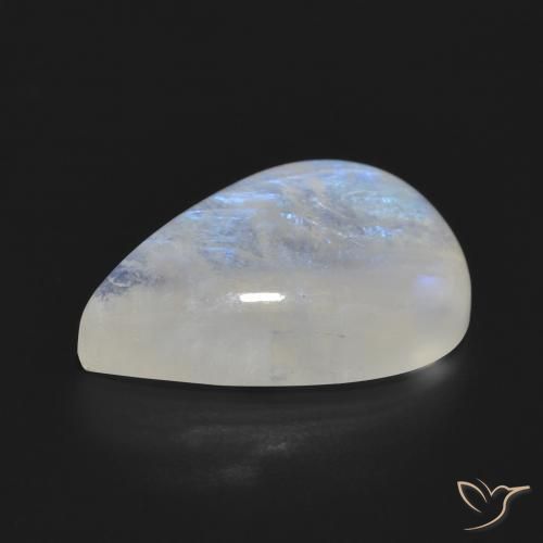 Rainbow Moonstone Gemstone in 19.3 x 14 mm Size for Sale, Rainbow Moonstone Stone in Bluish White Color