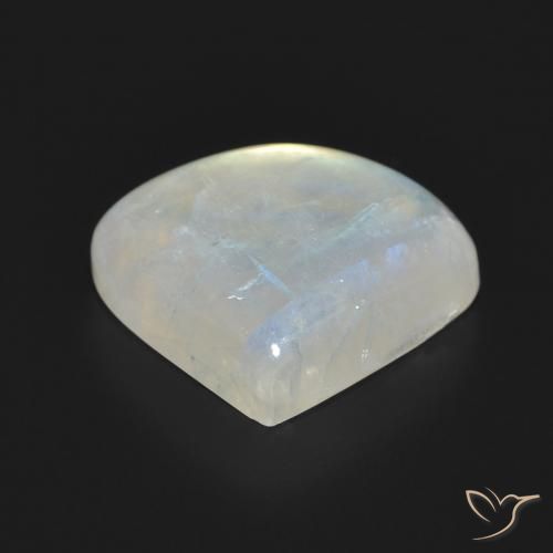 Rainbow Moonstone Gemstone in 17.1 x 15.2 mm Size for Sale, Rainbow Moonstone Stone in Bluish White Color