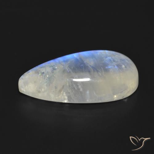 Rainbow Moonstone Gemstone in 25.2 x 12.4 mm Size for Sale, Rainbow Moonstone Stone in Bluish White Color