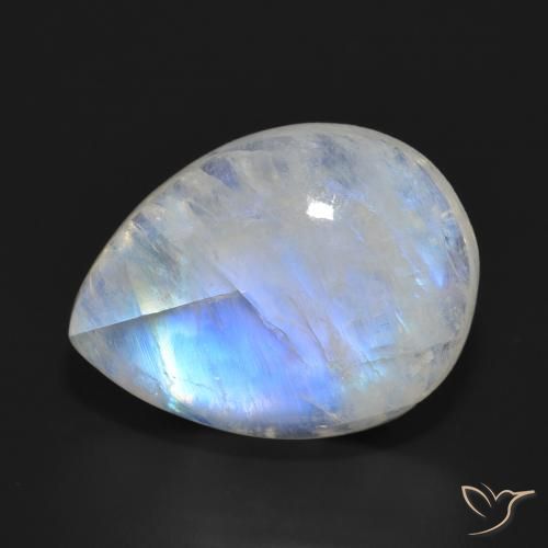 18.25ct Natural Bluish White Rainbow Moonstone, Pear Shape, Translucent