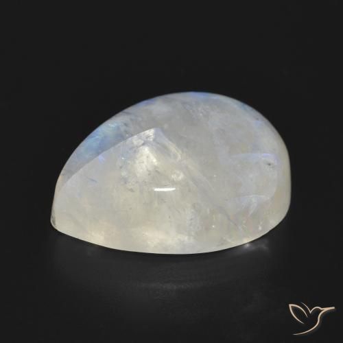 Rainbow Moonstone Gemstone in 20 x 15 mm (calibrated) Size for Sale, Rainbow Moonstone Stone in Bluish White Color