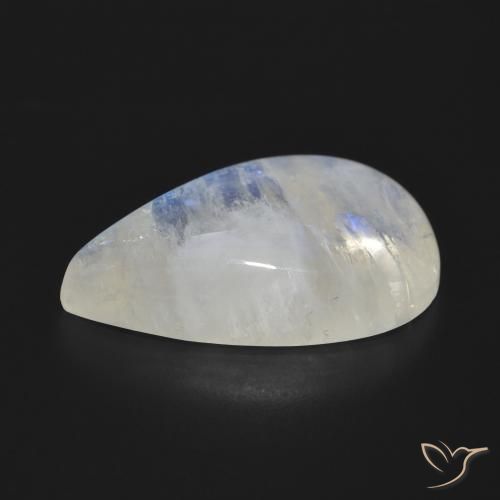 Rainbow Moonstone Gemstone in 24.2 x 15 mm Size for Sale, Rainbow Moonstone Stone in Bluish White Color