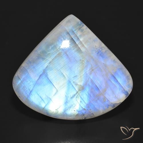 33.55ct Natural Bluish White Rainbow Moonstone, Pear Shape, Translucent