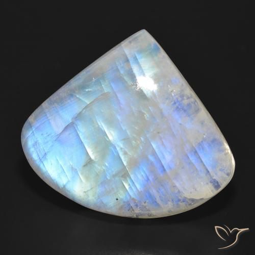 33.55 ct White Rainbow Moonstone Stone, Natural Rainbow Moonstone in Pear Cabochon Shape for Sale