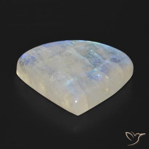 Rainbow Moonstone Gemstone in 27.6 x 24.1 mm Size for Sale, Rainbow Moonstone Stone in Bluish White Color