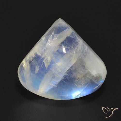 13.73ct Natural Bluish White Rainbow Moonstone, Pear Shape, Translucent