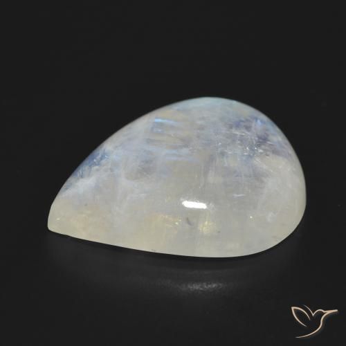 Rainbow Moonstone Gemstone in 22.3 x 18.4 mm Size for Sale, Rainbow Moonstone Stone in Bluish White Color