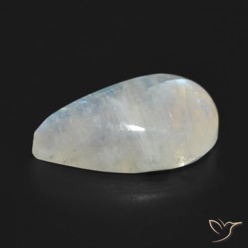 Rainbow Moonstone Gemstone in 21.8 x 14.1 mm Size for Sale, Rainbow Moonstone Stone in Bluish White Color