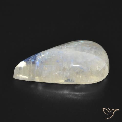 Rainbow Moonstone Gemstone in 23.4 x 14.8 mm Size for Sale, Rainbow Moonstone Stone in Bluish White Color