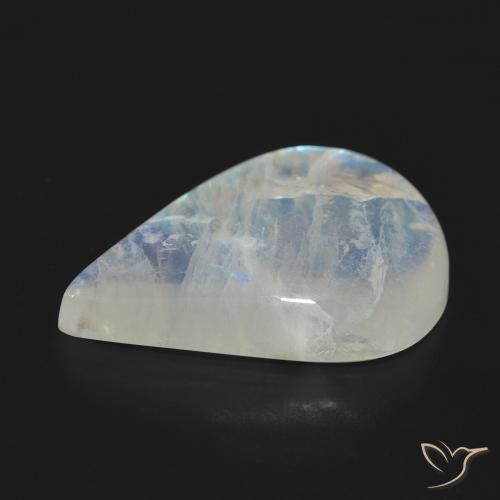 Rainbow Moonstone Gemstone in 22.8 x 17 mm Size for Sale, Rainbow Moonstone Stone in Bluish White Color