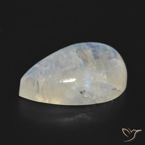 Rainbow Moonstone Gemstone in 22.4 x 15.1 mm Size for Sale, Rainbow Moonstone Stone in Bluish White Color