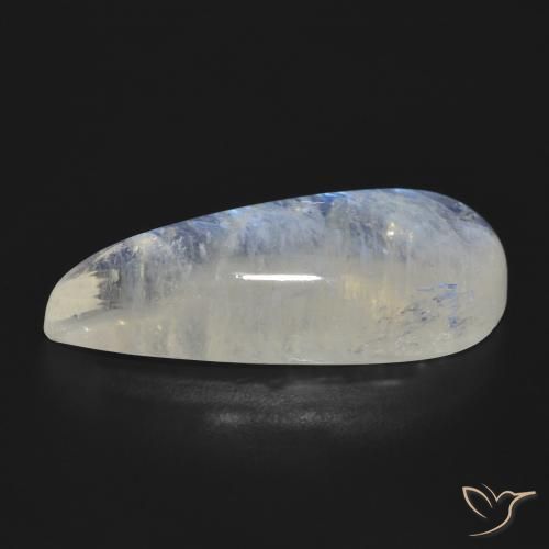 Rainbow Moonstone Gemstone in 27.7 x 12 mm Size for Sale, Rainbow Moonstone Stone in Bluish White Color