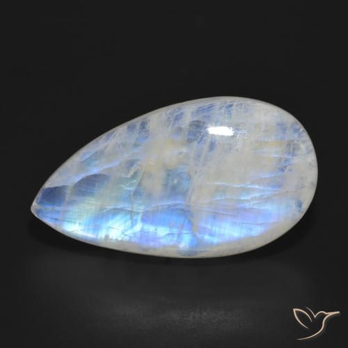 23.96ct Natural Bluish White Rainbow Moonstone, Pear Shape, Translucent