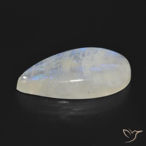 Rainbow Moonstone Gemstone in 29 x 15.9 mm Size for Sale, Rainbow Moonstone Stone in Bluish White Color