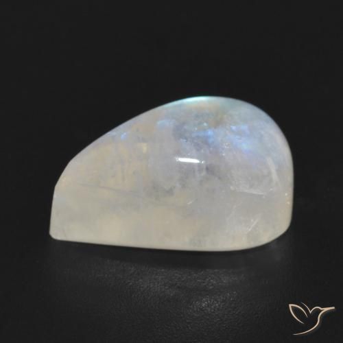 Rainbow Moonstone Gemstone in 14 x 9 mm (calibrated) Size for Sale, Rainbow Moonstone Stone in Bluish White Color