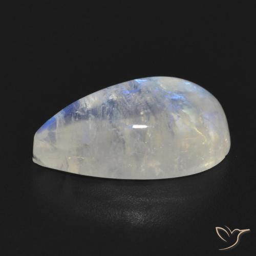 Rainbow Moonstone Gemstone in 16.7 x 9.4 mm Size for Sale, Rainbow Moonstone Stone in Bluish White Color