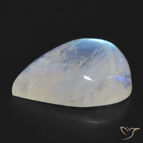Rainbow Moonstone Gemstone in 21.5 x 17.8 mm Size for Sale, Rainbow Moonstone Stone in Bluish White Color
