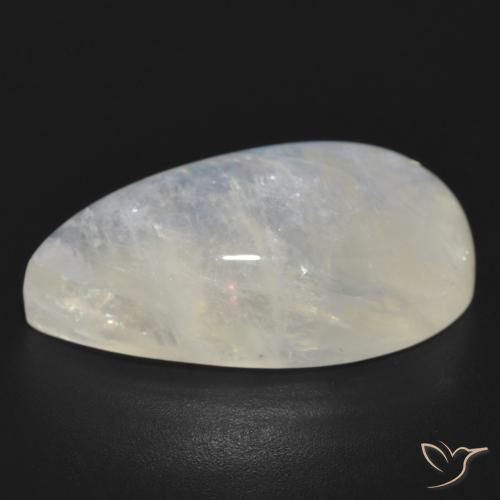 Rainbow Moonstone Gemstone in 24.3 x 13.4 mm Size for Sale, Rainbow Moonstone Stone in Bluish White Color