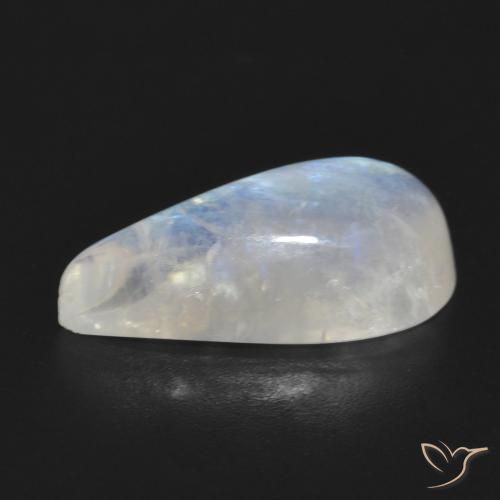 Rainbow Moonstone Gemstone in 19 x 9.7 mm Size for Sale, Rainbow Moonstone Stone in Bluish White Color