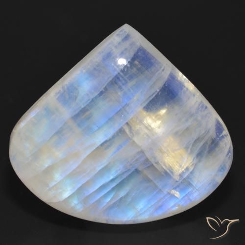 36.83ct Natural Bluish White Rainbow Moonstone, Pear Shape, Translucent