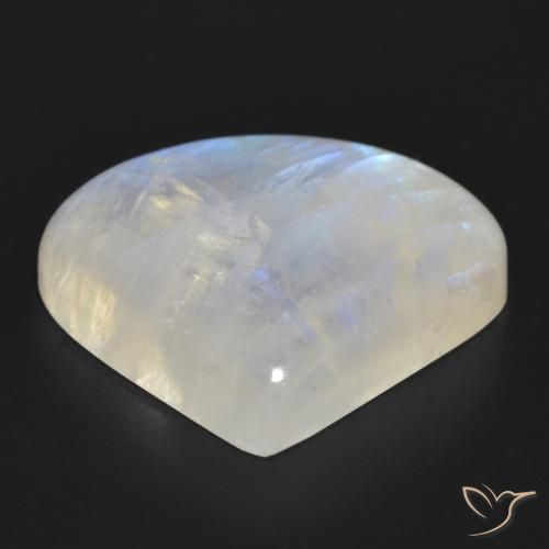 Rainbow Moonstone Gemstone in 26.8 x 23.9 mm Size for Sale, Rainbow Moonstone Stone in Bluish White Color