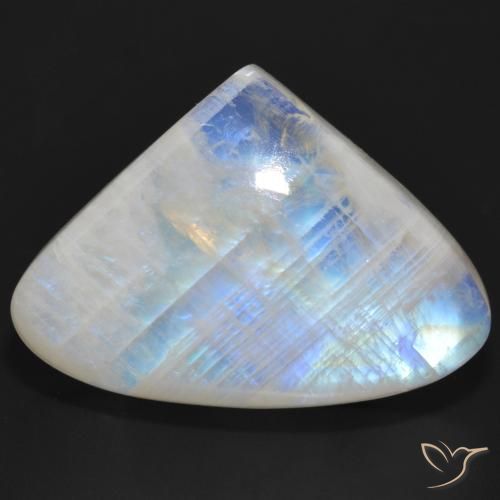 36.47ct Natural Bluish White Rainbow Moonstone, Pear Shape, Translucent